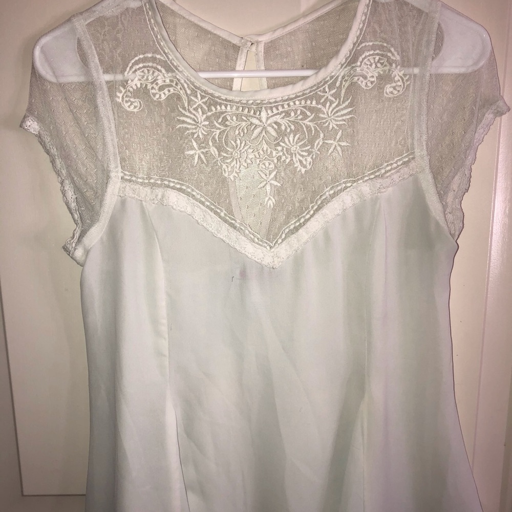 Lace Detail White Top